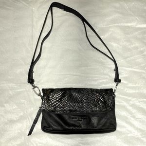 Liebeskind 100% leather black with snakeskin pattern shoulder bag handbag